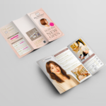 ヘアサロンミラーの三つ折りパンフレット