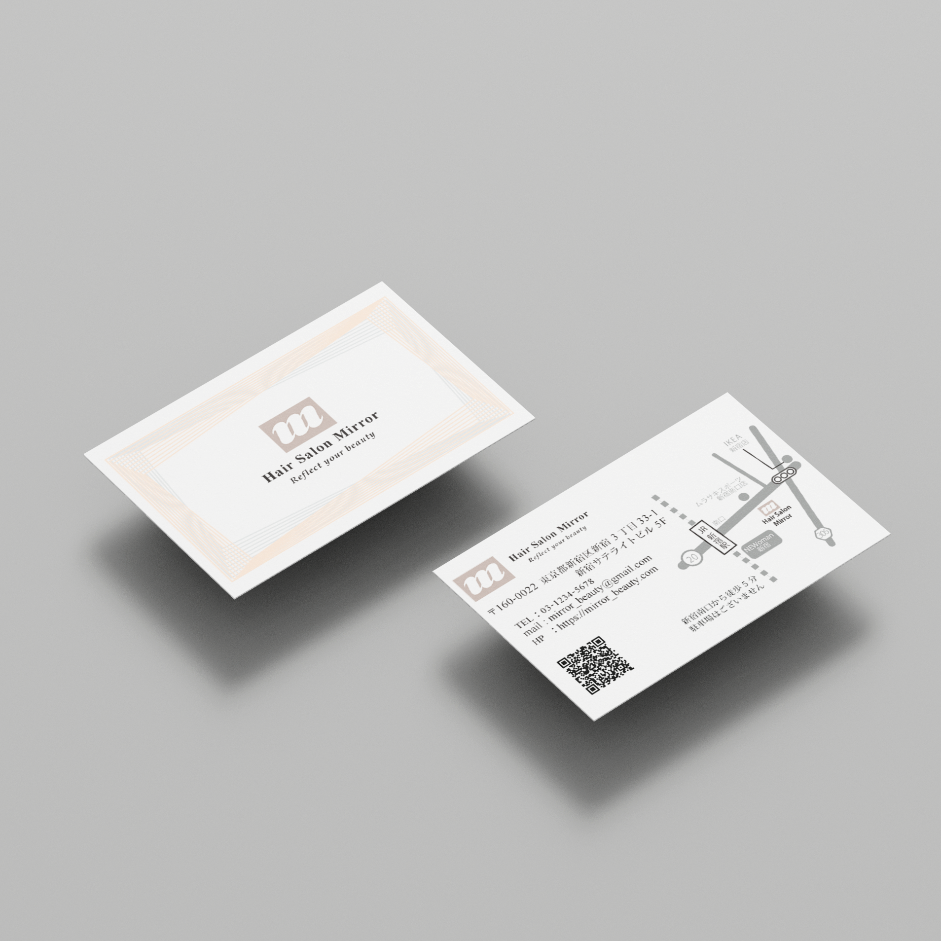 hair salon mirrorショップカード